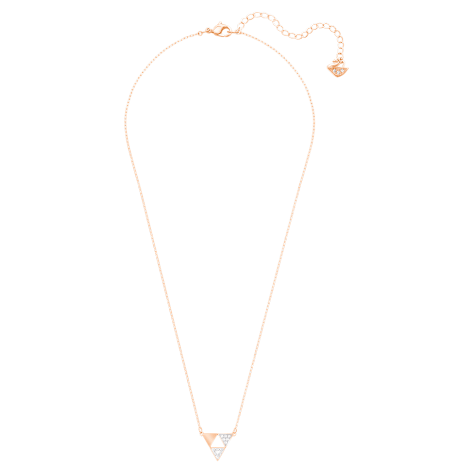 Heroism necklace, White, Rose gold-tone plated by SWAROVSKI