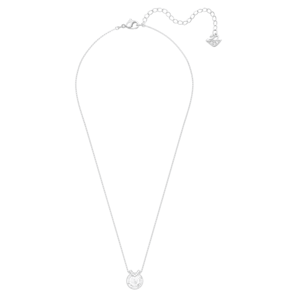 Bella V pendant, Round cut, White, Rhodium plated by SWAROVSKI