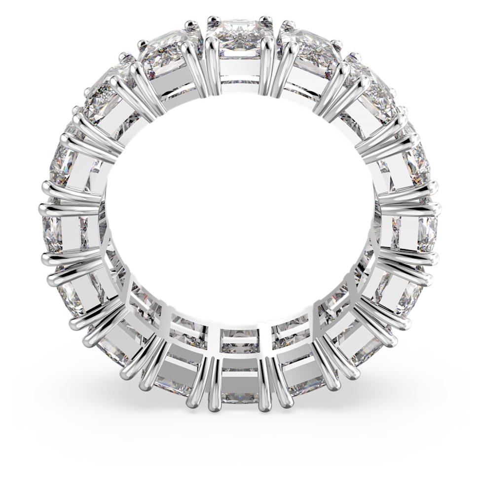 Vittore ring, Rectangular cut, White, Rhodium plated by SWAROVSKI
