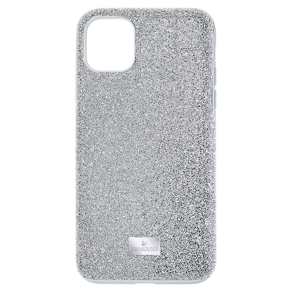 High smartphone case, iPhone® 12/12 Pro, Silver tone by SWAROVSKI