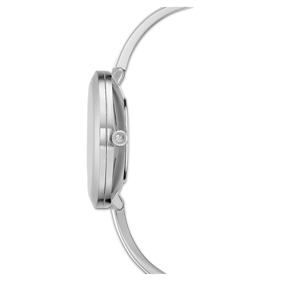 Crystalline Delight watch, Swiss Made, Metal bracelet, White