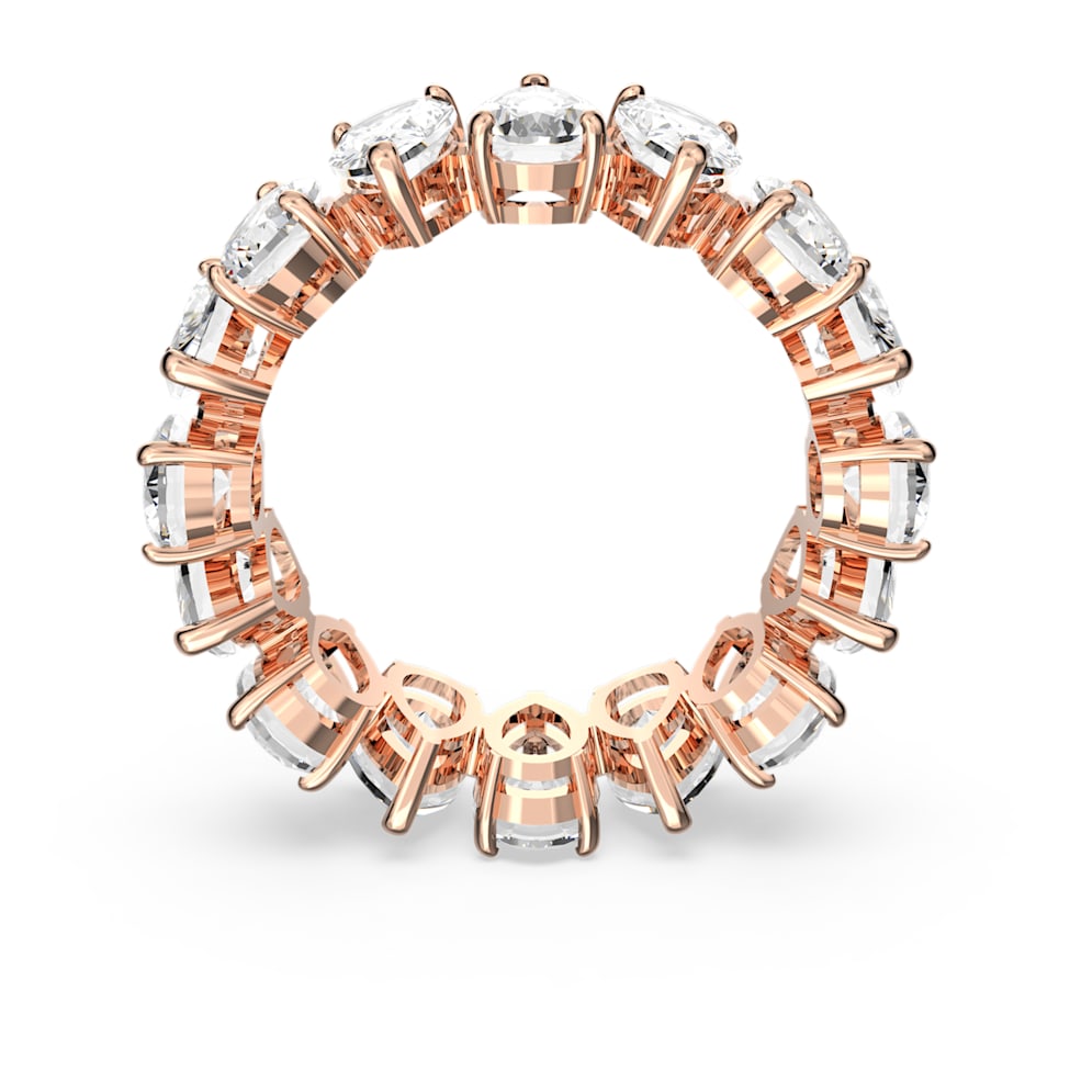 Vittore ring, Drop cut, White, Rose gold-tone plated by SWAROVSKI