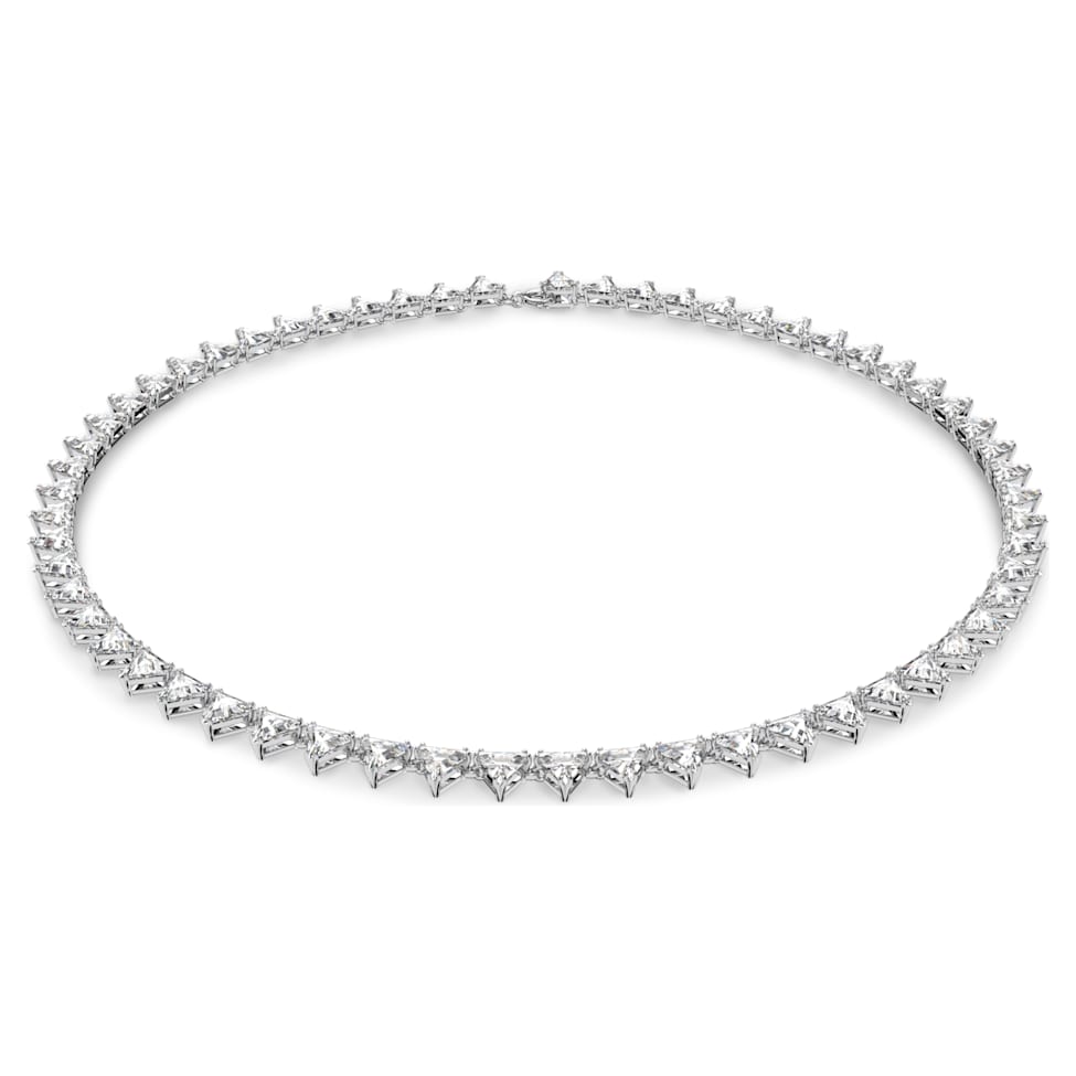 Ortyx necklace, Triangle cut, White, Rhodium plated by SWAROVSKI