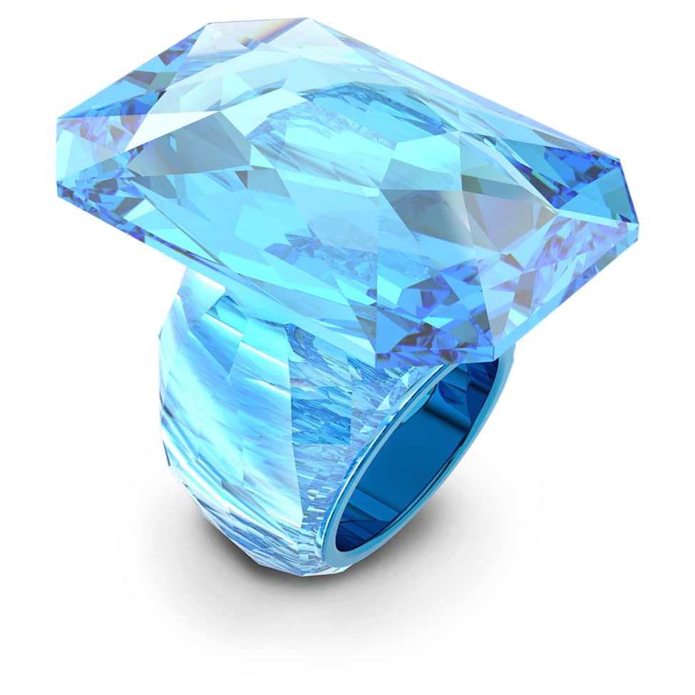 Lucent cocktail ring, Oversized crystal, Octagon cut, Blue by SWAROVSKI