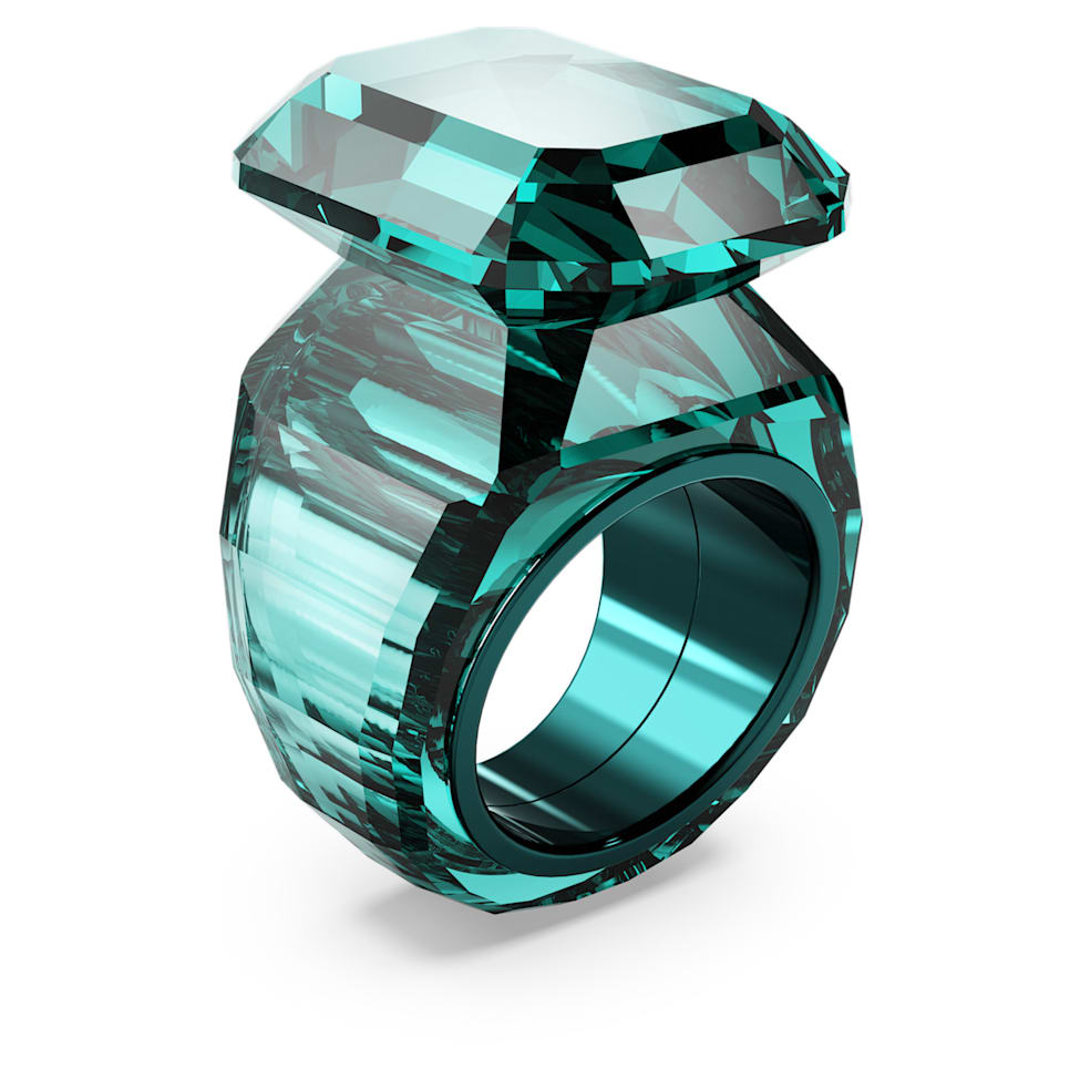 Lucent cocktail ring, Octagon cut, Green by SWAROVSKI