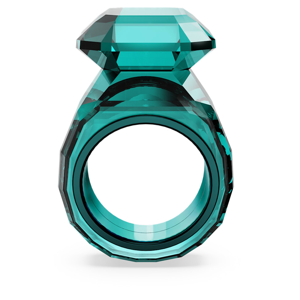 Lucent cocktail ring, Octagon cut, Green by SWAROVSKI