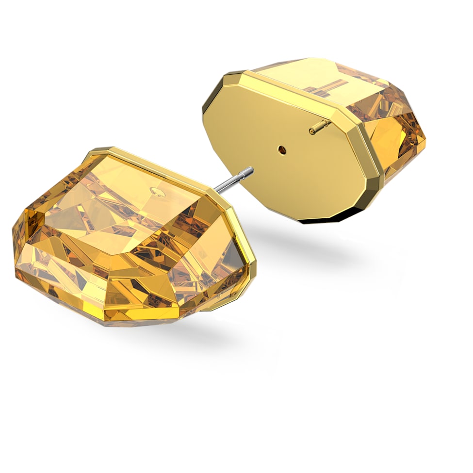 Lucent stud earring, Single, Yellow, Gold-tone plated by SWAROVSKI