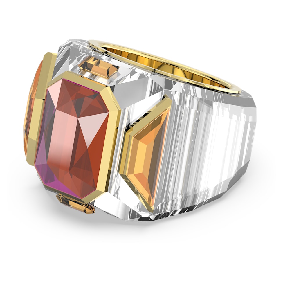 Chroma cocktail ring, Pink, Gold-tone plated by SWAROVSKI