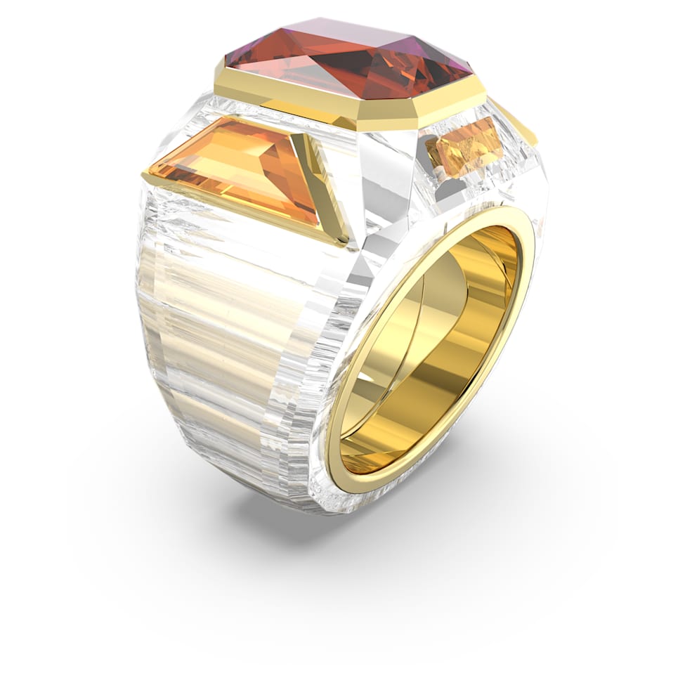 Chroma cocktail ring, Pink, Gold-tone plated by SWAROVSKI
