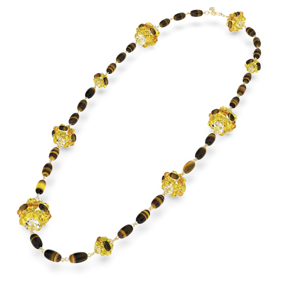 Somnia necklace, Long, Brown, Gold-tone plated by SWAROVSKI