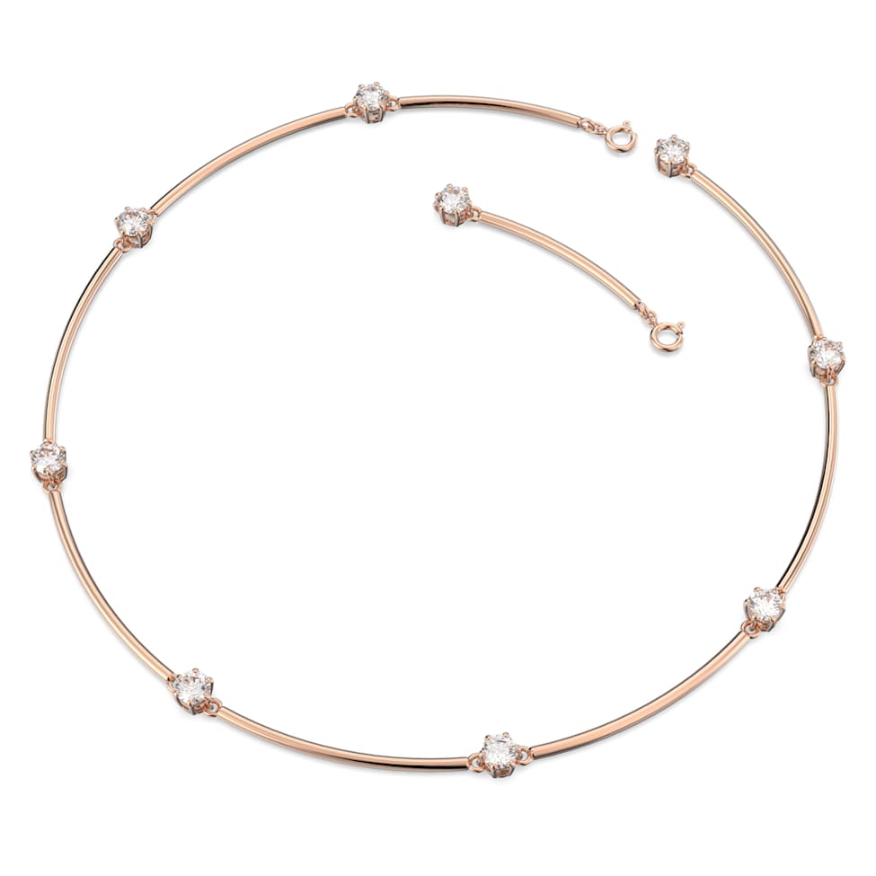 Constella necklace, Round cut, White, Rose gold-tone plated by SWAROVSKI