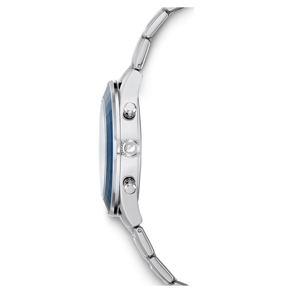 Octea Lux Sport watch, Swiss Made, Metal bracelet, Blue, Stainless steel by SWAROVSKI