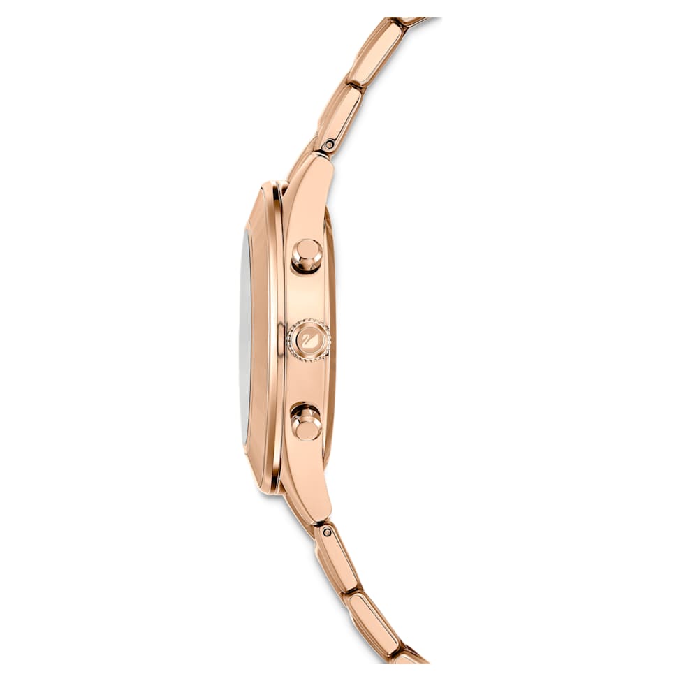 Octea Lux Sport watch, Swiss Made, Metal bracelet, Rose gold tone, Rose gold-tone finish by SWAROVSKI