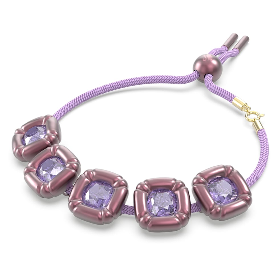 Dulcis bracelet, Cushion cut, Purple by SWAROVSKI