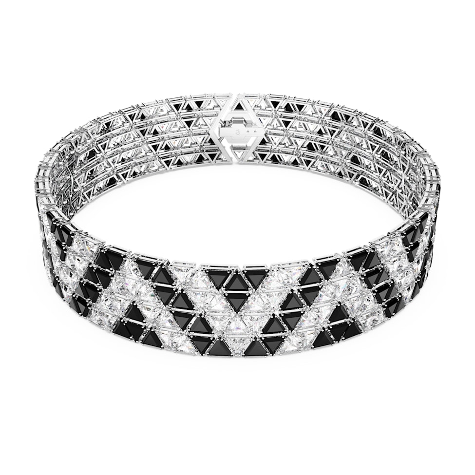 Swarovski Ortyx bracelet, Triangle cut, White, Rhodium plated by