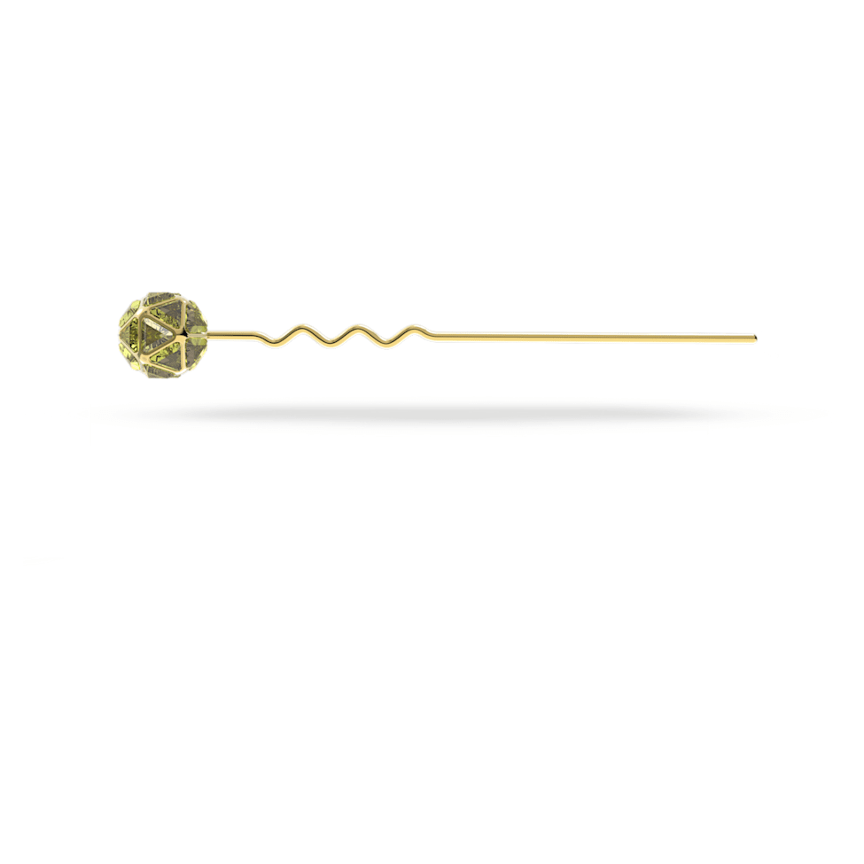 Hair pin, Green, Gold-tone plated by SWAROVSKI
