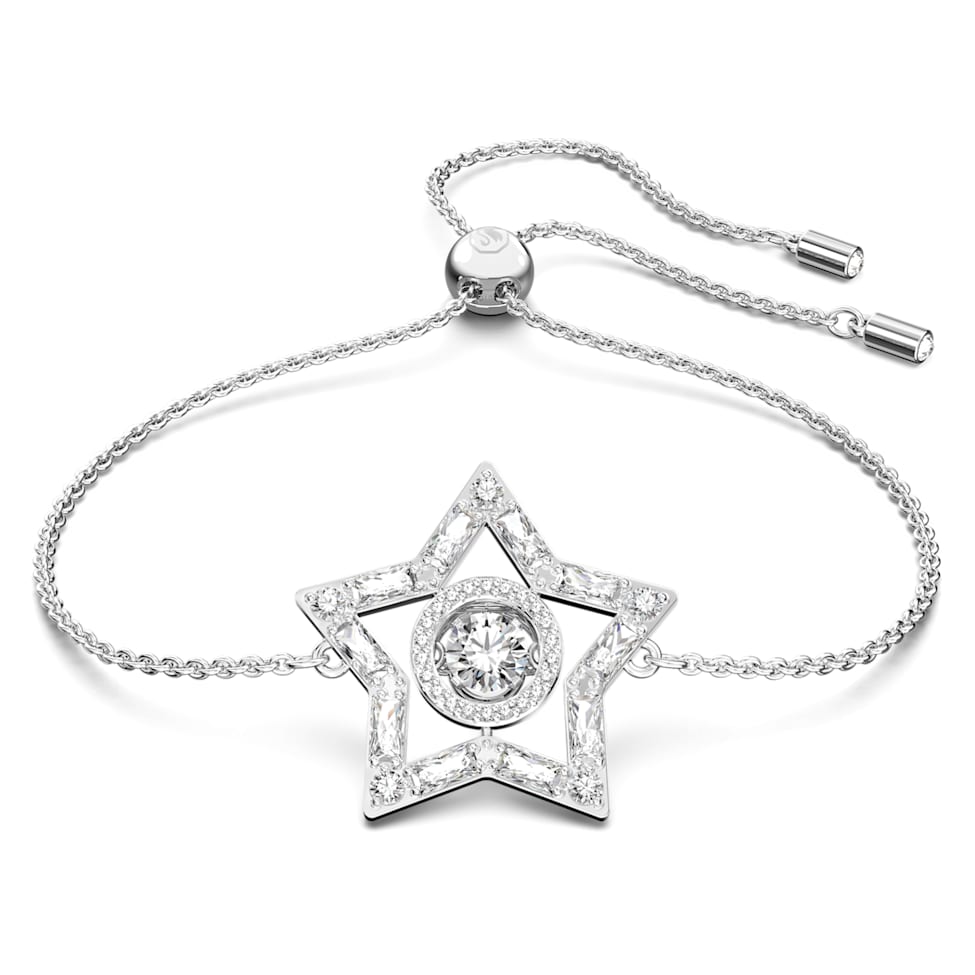 Stella bracelet, Mixed cuts, Star, White