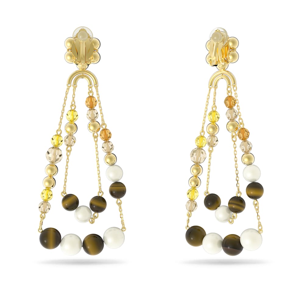 Somnia drop earrings, Chandelier, Extra long, Multicoloured, Gold-tone plated by SWAROVSKI