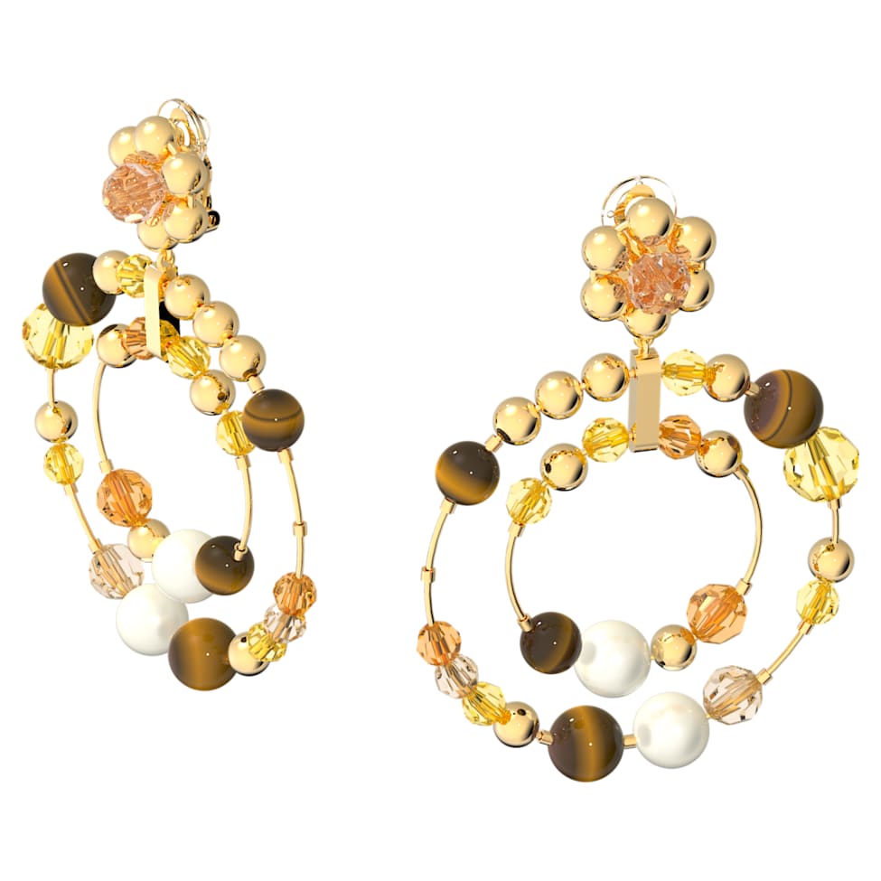 Somnia hoop earrings, Multicoloured, Gold-tone plated by SWAROVSKI