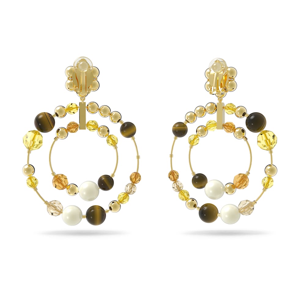 Somnia hoop earrings, Multicolored, Gold-tone plated by SWAROVSKI