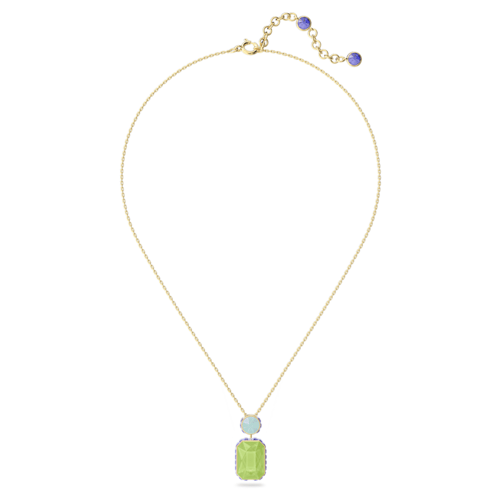 Orbita necklace, Octagon cut, Multicoloured, Gold-tone plated by SWAROVSKI