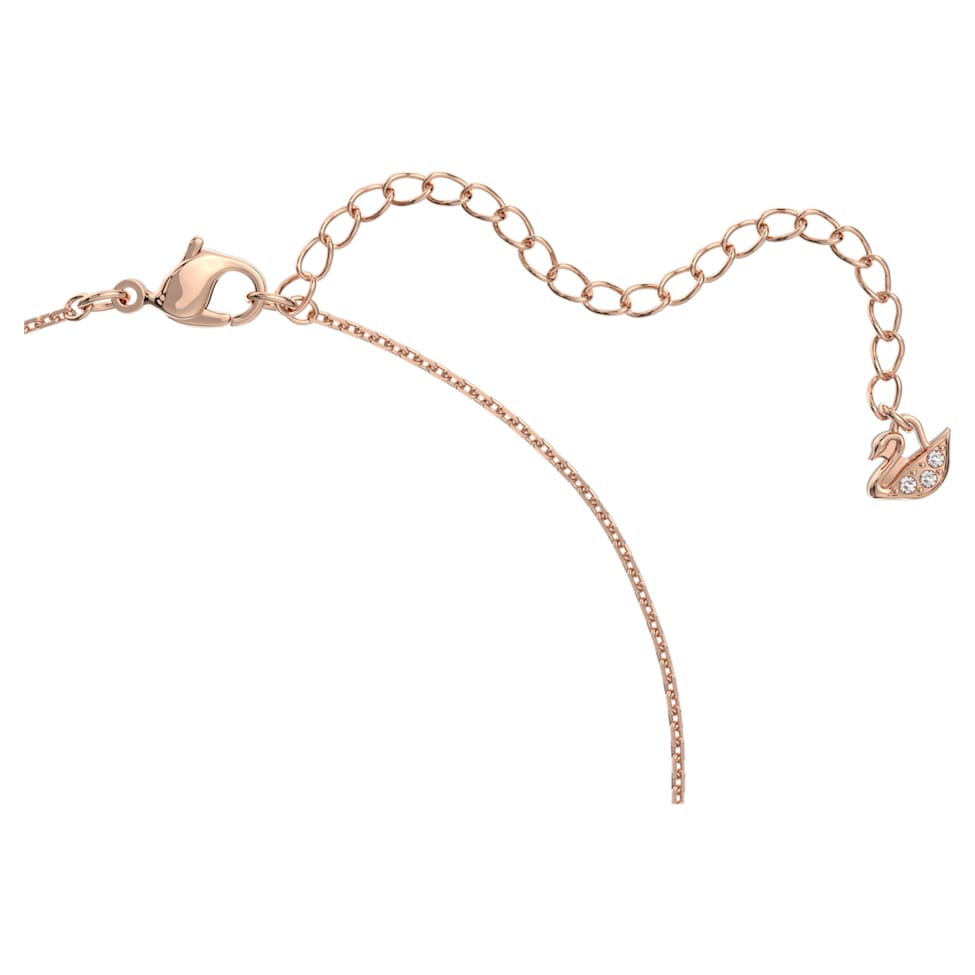 Twist necklace, White, Rose gold-tone plated by SWAROVSKI