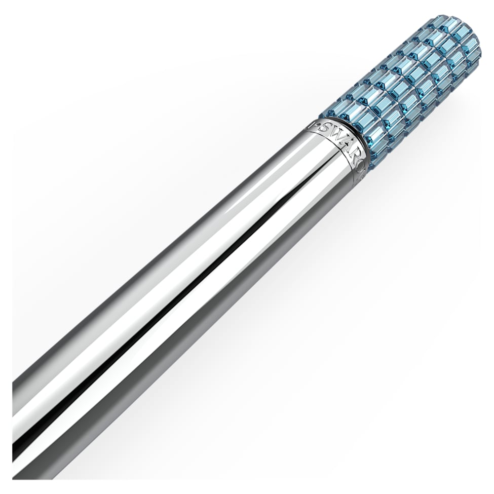 Ballpoint pen, Light blue, Chrome plated by SWAROVSKI
