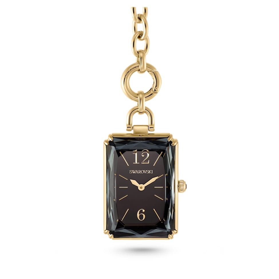 Pocket watch, Black, Gold-tone finish by SWAROVSKI