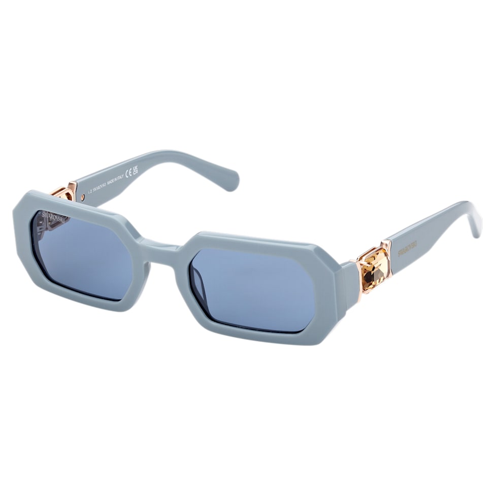 Sunglasses, Octagon shape, SK0349 84V, Blue by SWAROVSKI