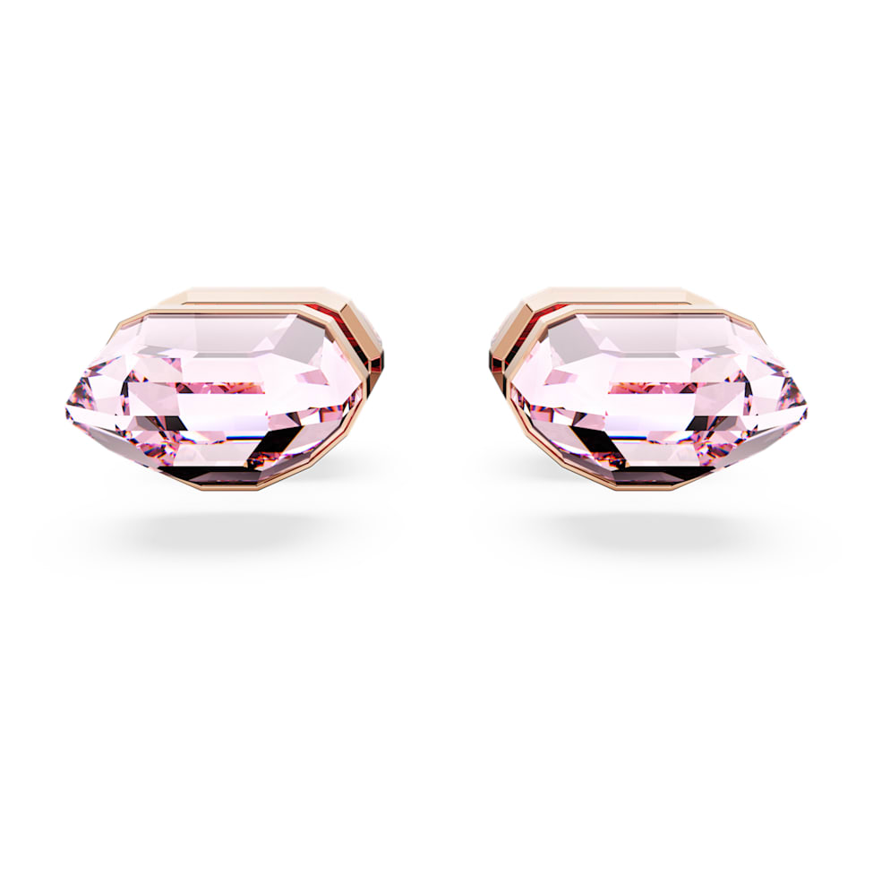 Lucent stud earrings, Pink, Rose gold-tone plated by SWAROVSKI