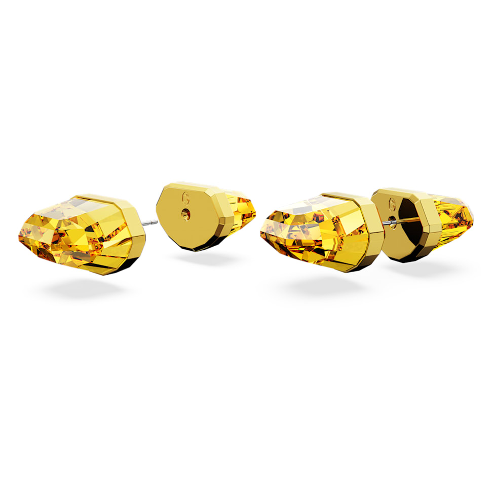 Lucent stud earrings, Yellow, Gold-tone plated by SWAROVSKI