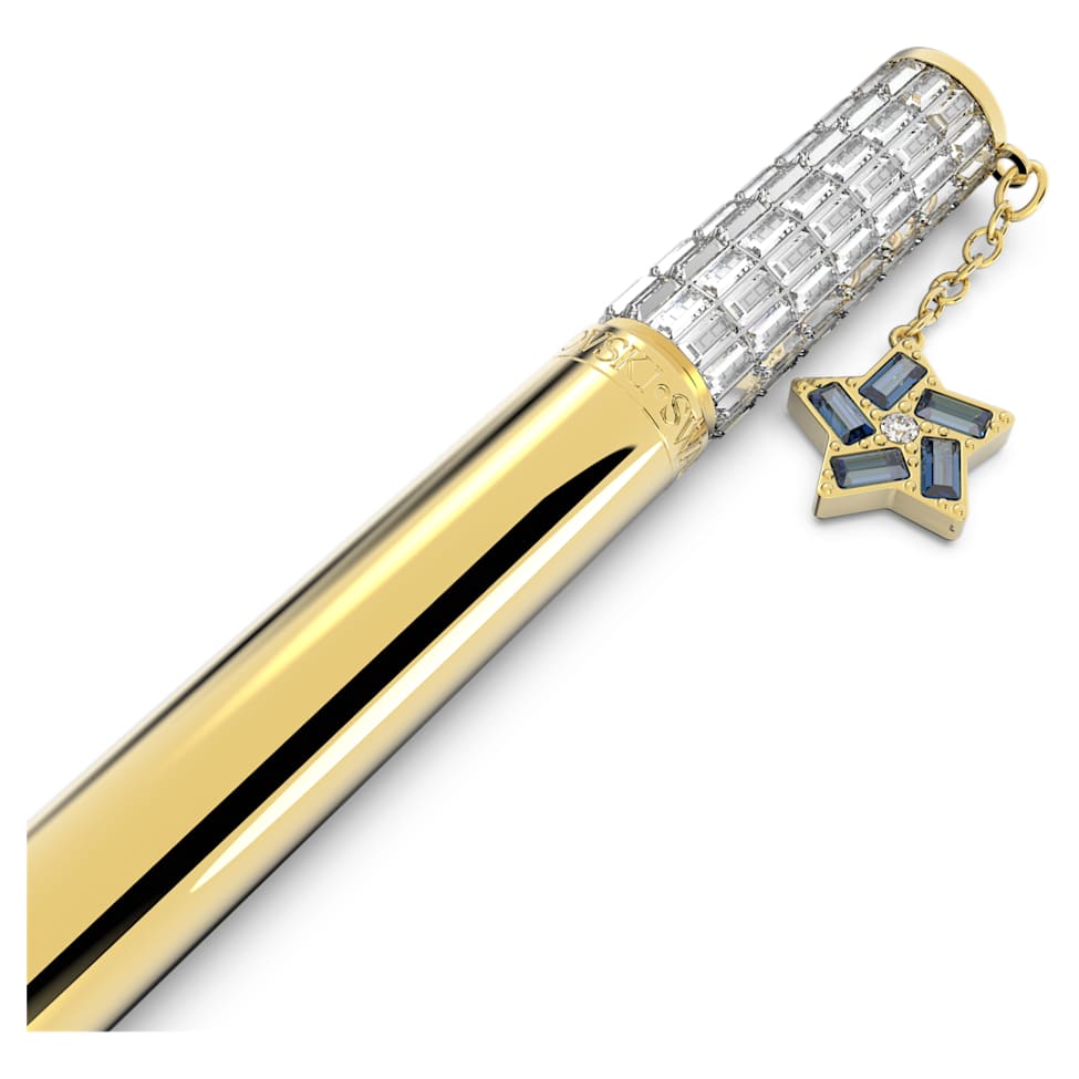 Celebration 2022 ballpoint pen, Star, White, Gold-tone plated by SWAROVSKI