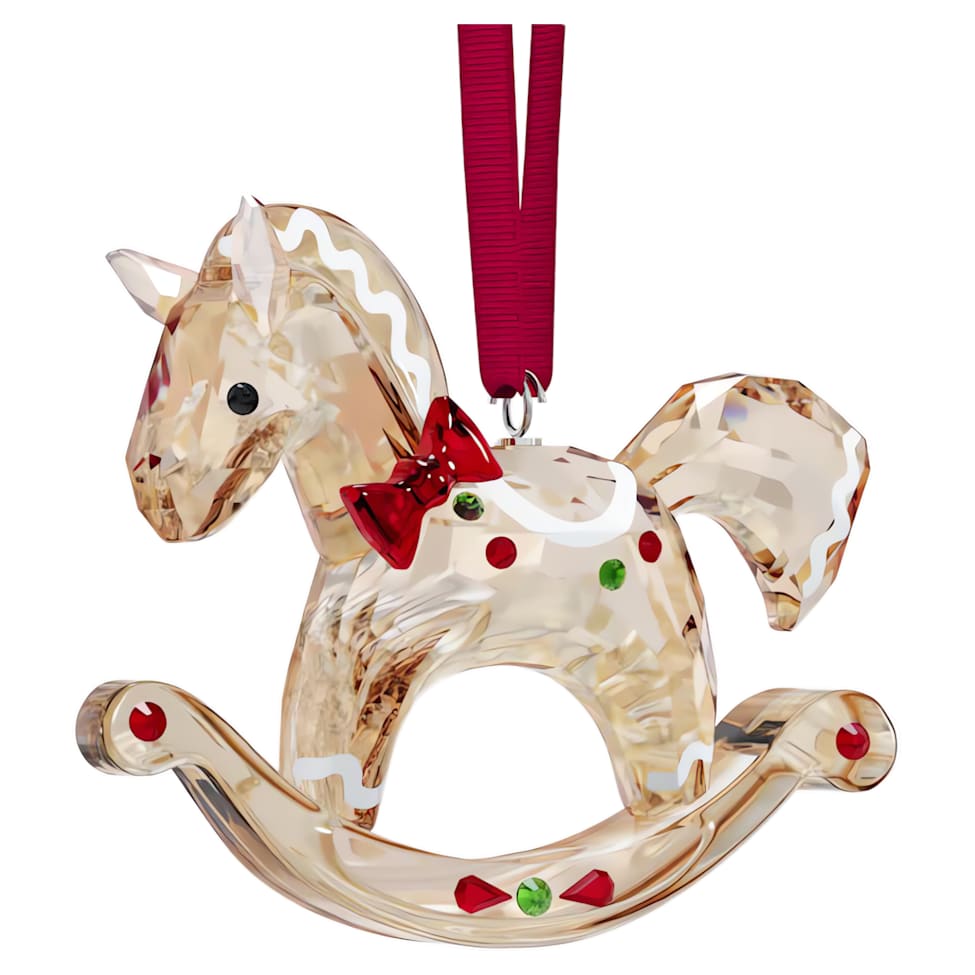 Holiday Cheers Gingerbread Rocking Horse Ornament by SWAROVSKI