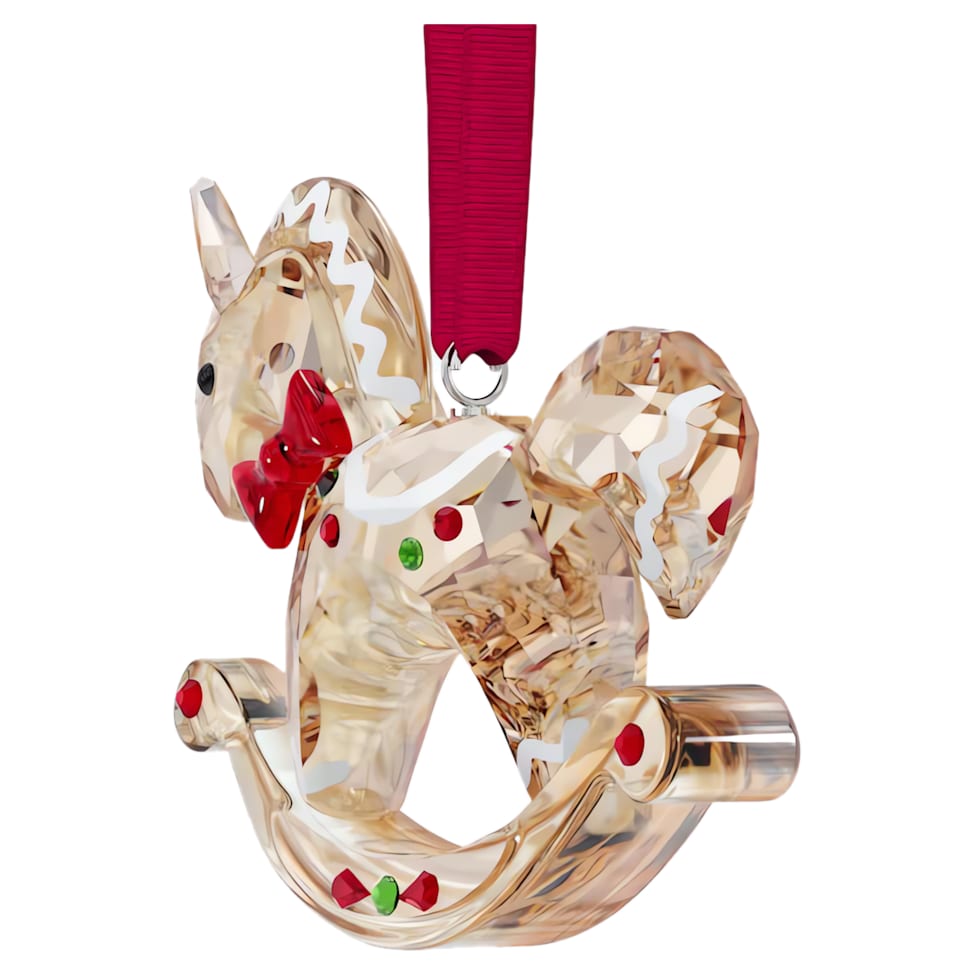 Holiday Cheers Gingerbread Rocking Horse Ornament by SWAROVSKI