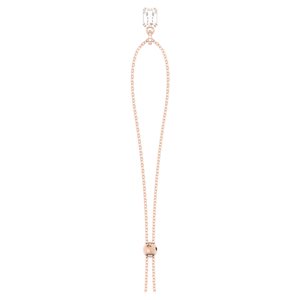 Signum pendant, Swan, Long, White, Rose gold-tone plated by SWAROVSKI