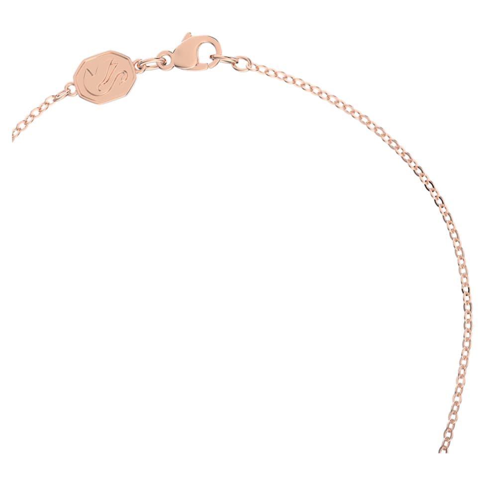 Signum Y necklace, Swan, White, Rose gold-tone plated by SWAROVSKI