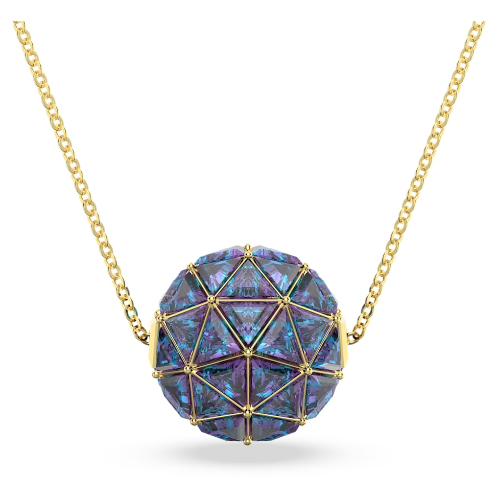 Curiosa pendant, Triangle cut, Blue, Gold-tone plated by SWAROVSKI