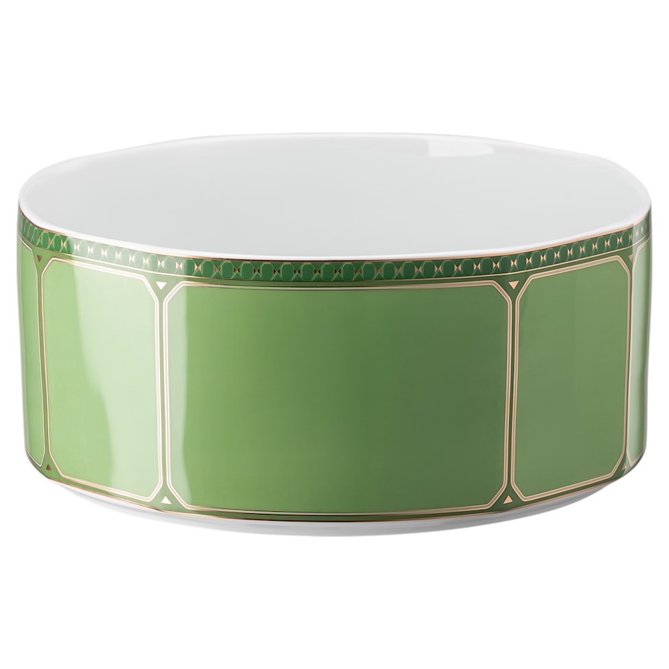 Signum serving bowl, Porcelain, Large, Green by SWAROVSKI