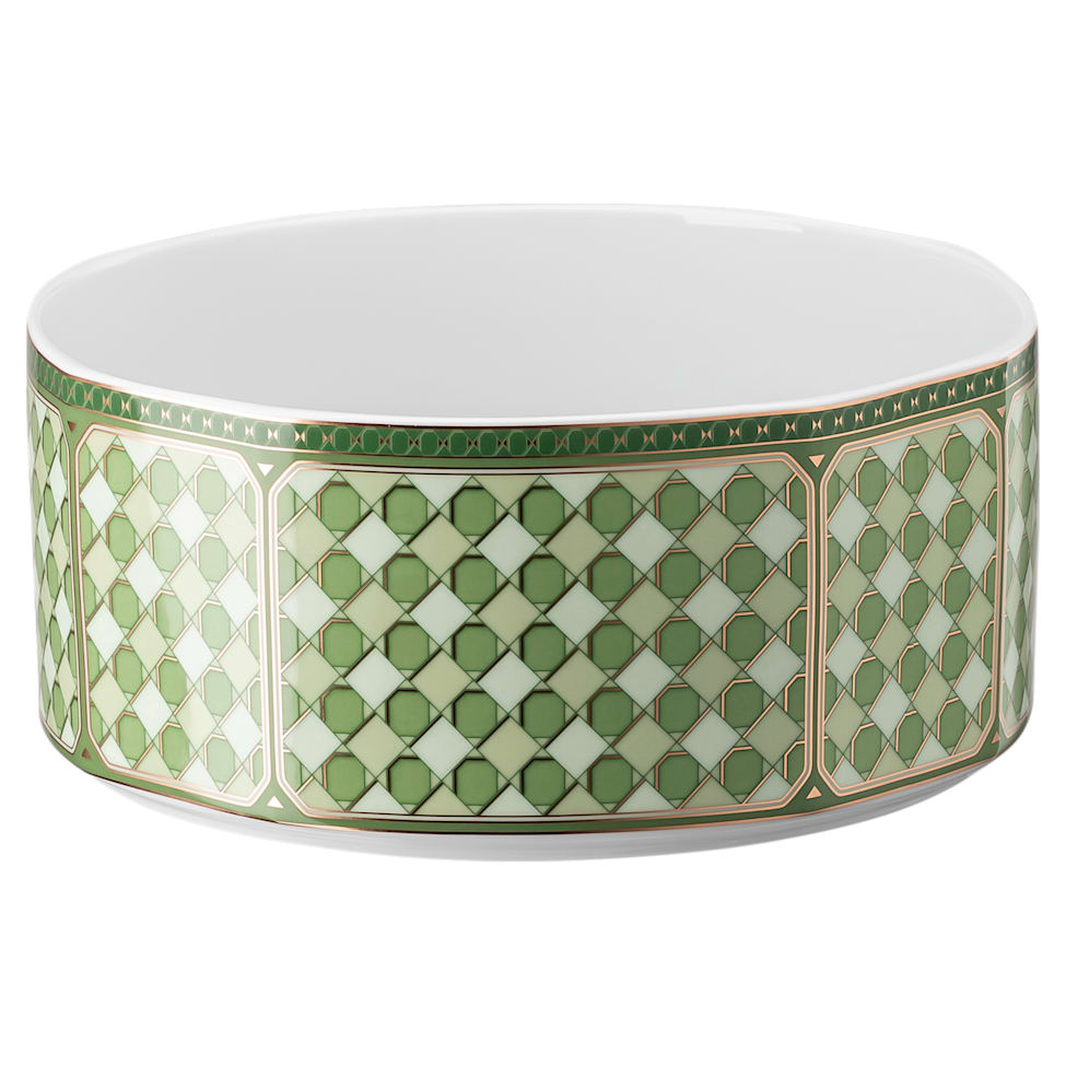 Signum bowl, Porcelain, Small, Green by SWAROVSKI