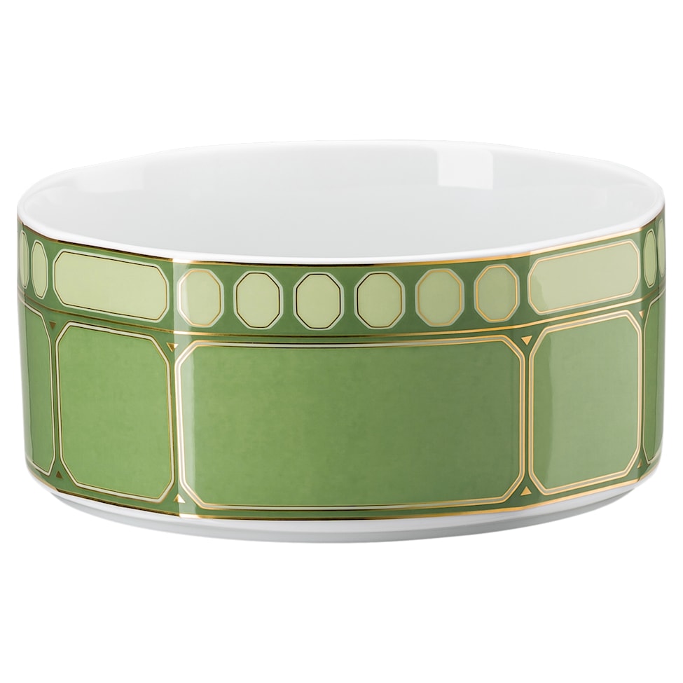 Signum cereal bowl, Porcelain, Green by SWAROVSKI
