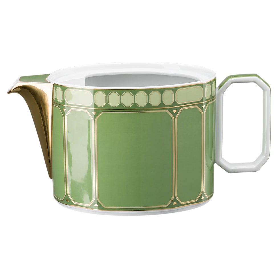 Signum teapot, Porcelain, Large, Green by SWAROVSKI