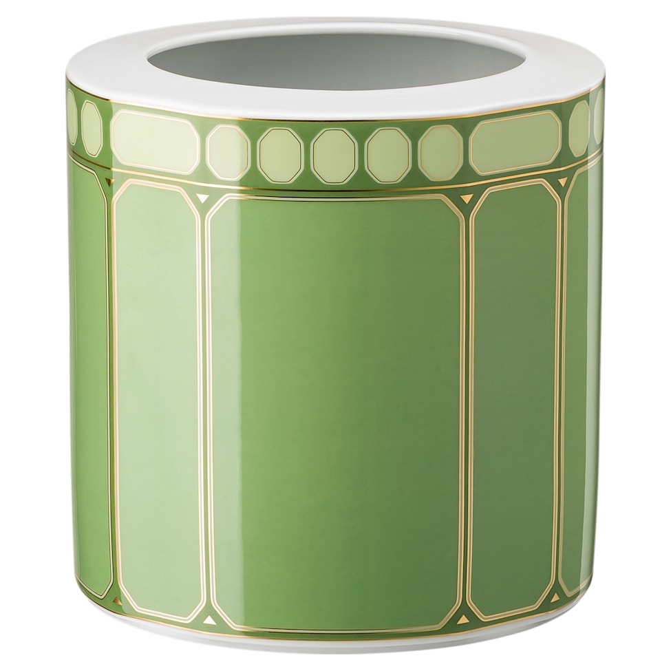 Signum vase, Porcelain, Wide, Green by SWAROVSKI
