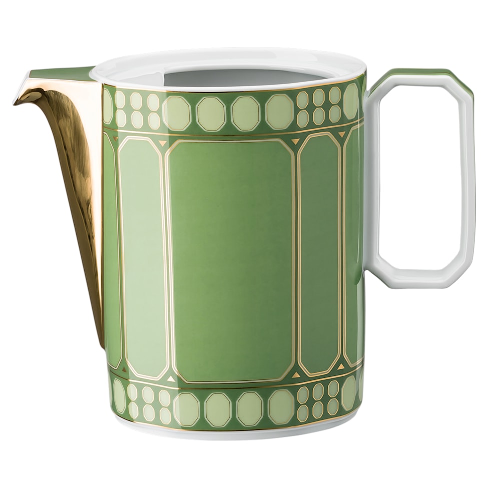 Signum coffee pot, Porcelain, Green by SWAROVSKI