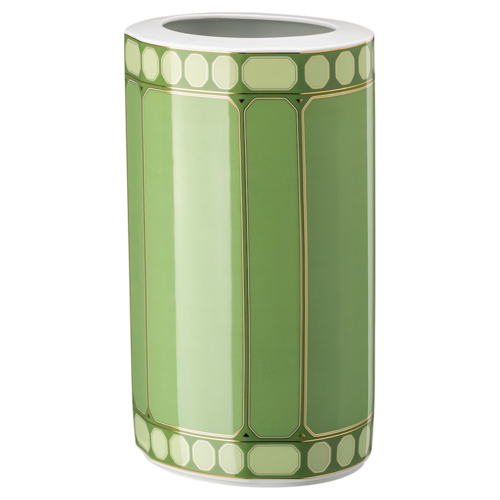 Signum vase, Porcelain, Large, Green by SWAROVSKI