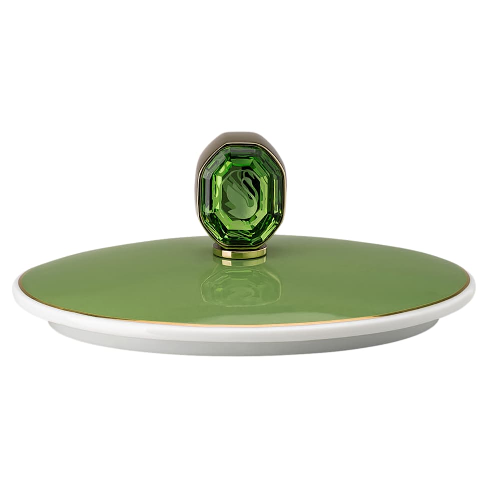 Signum sugar bowl, Porcelain, Green by SWAROVSKI