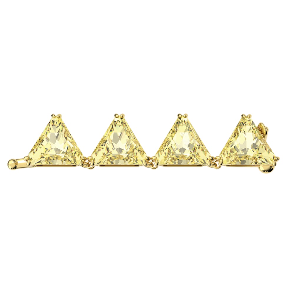 Ortyx extender, Triangle cut, Yellow, Gold-tone plated by SWAROVSKI