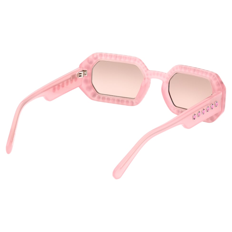 Sunglasses, Octagon shape, Pavé, SK0345 72U, Pink by SWAROVSKI