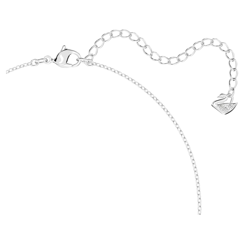 Lilia Y necklace, Butterfly, White, Rhodium plated by SWAROVSKI