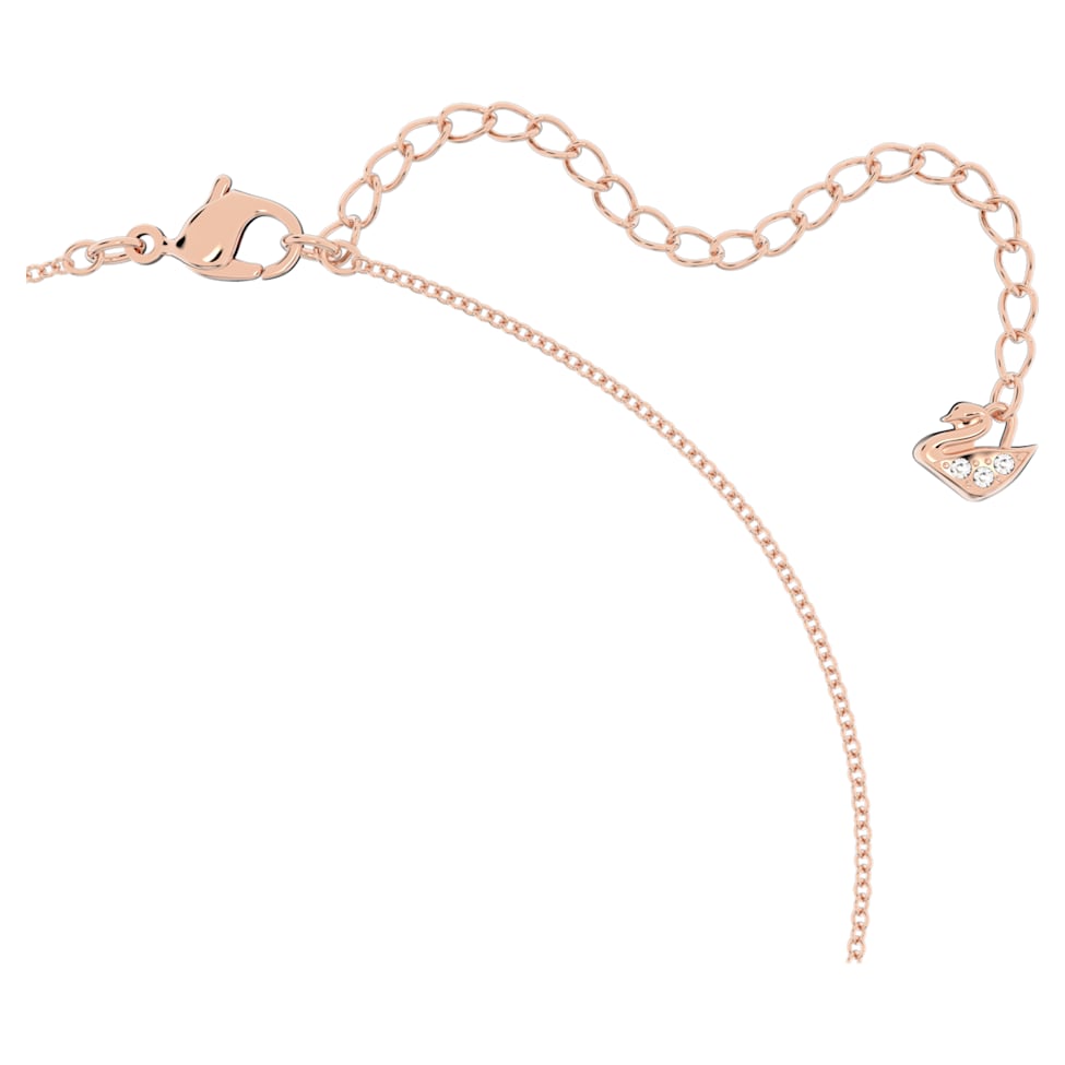 Lilia necklace, Butterfly, White, Rose gold-tone plated by SWAROVSKI