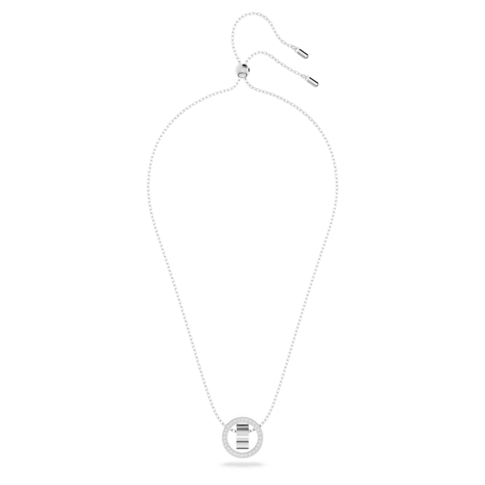 Hollow pendant, White, Rhodium plated by SWAROVSKI